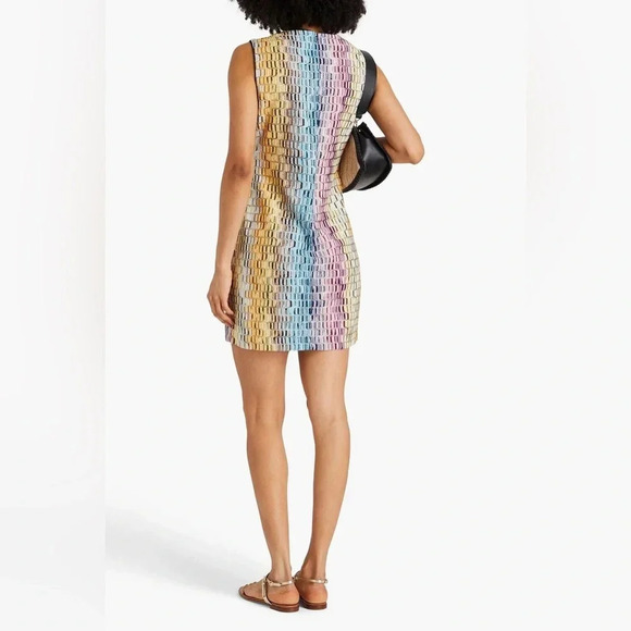 NWT Missoni Metallic Crochet Knit Dress Rainbow Stripe Small IT40 Mini New Rare - Picture 8 of 16